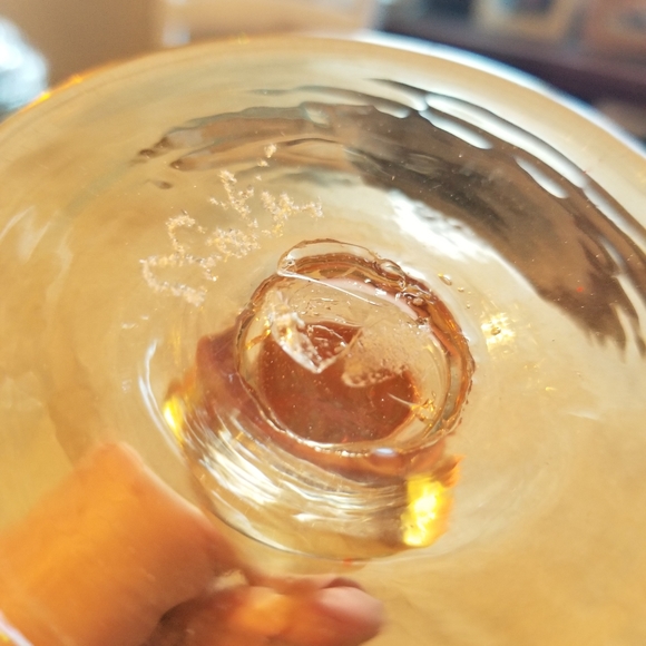 Vintage Slater Studio Art Glass Tall Orange Iridescent Wine Goblet - Picture 12 of 14